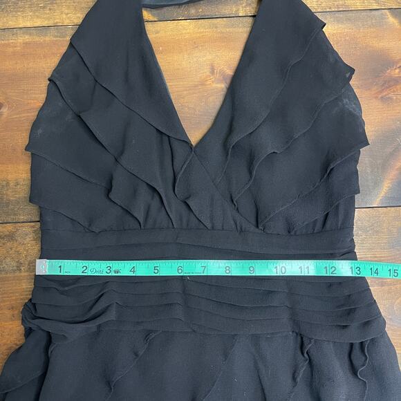 Tadashi Shoji Dress Silk Ruffle Tiered Mini Size 6 Prom Fairy Whimsigoth Y2K - Picture 11 of 12